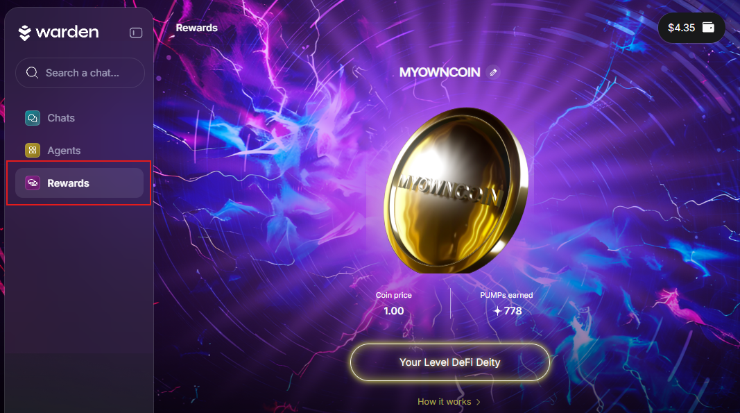 Create and grow your coin in Warden
