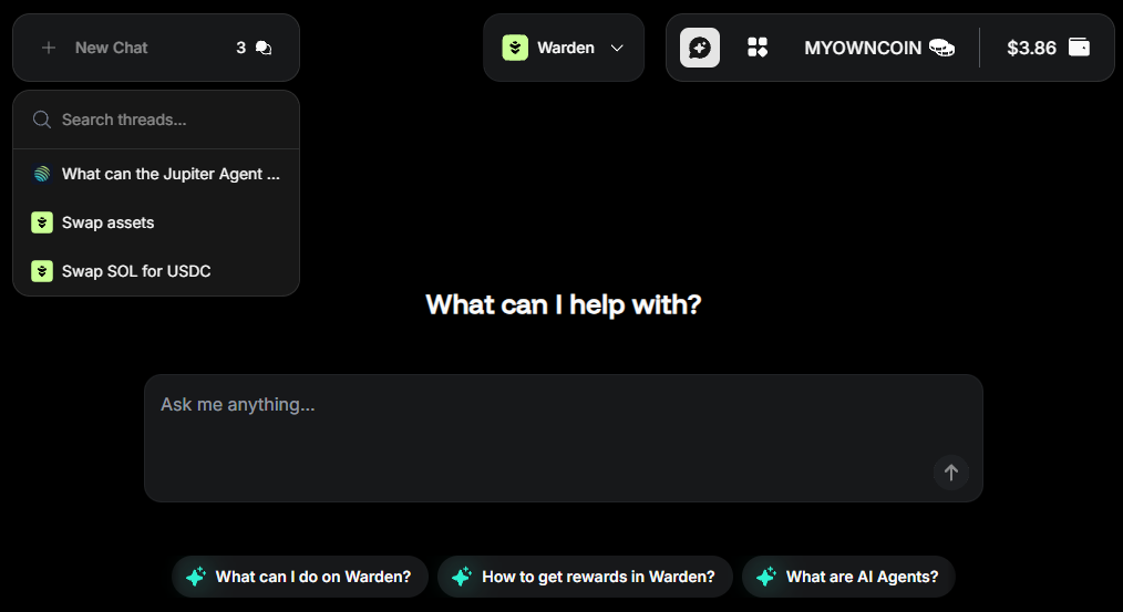 Manage AI chats in Warden