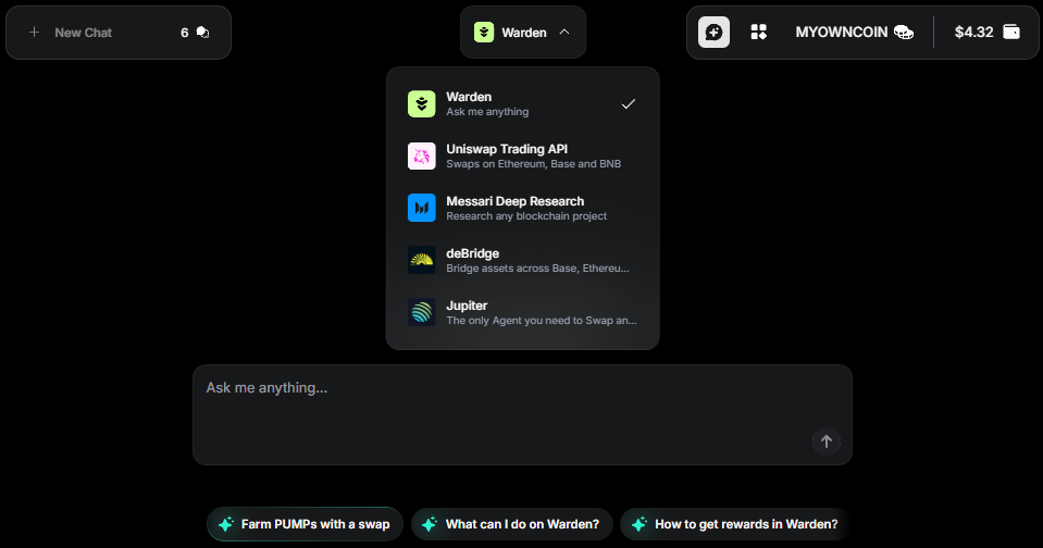 Manage AI chats in Warden