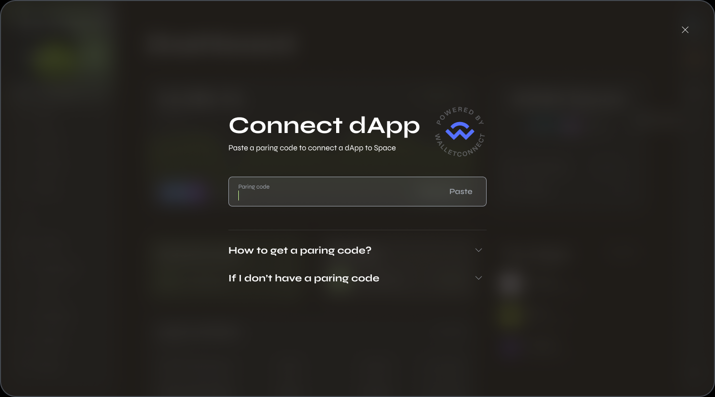 Connect a dApp using WalletConnect